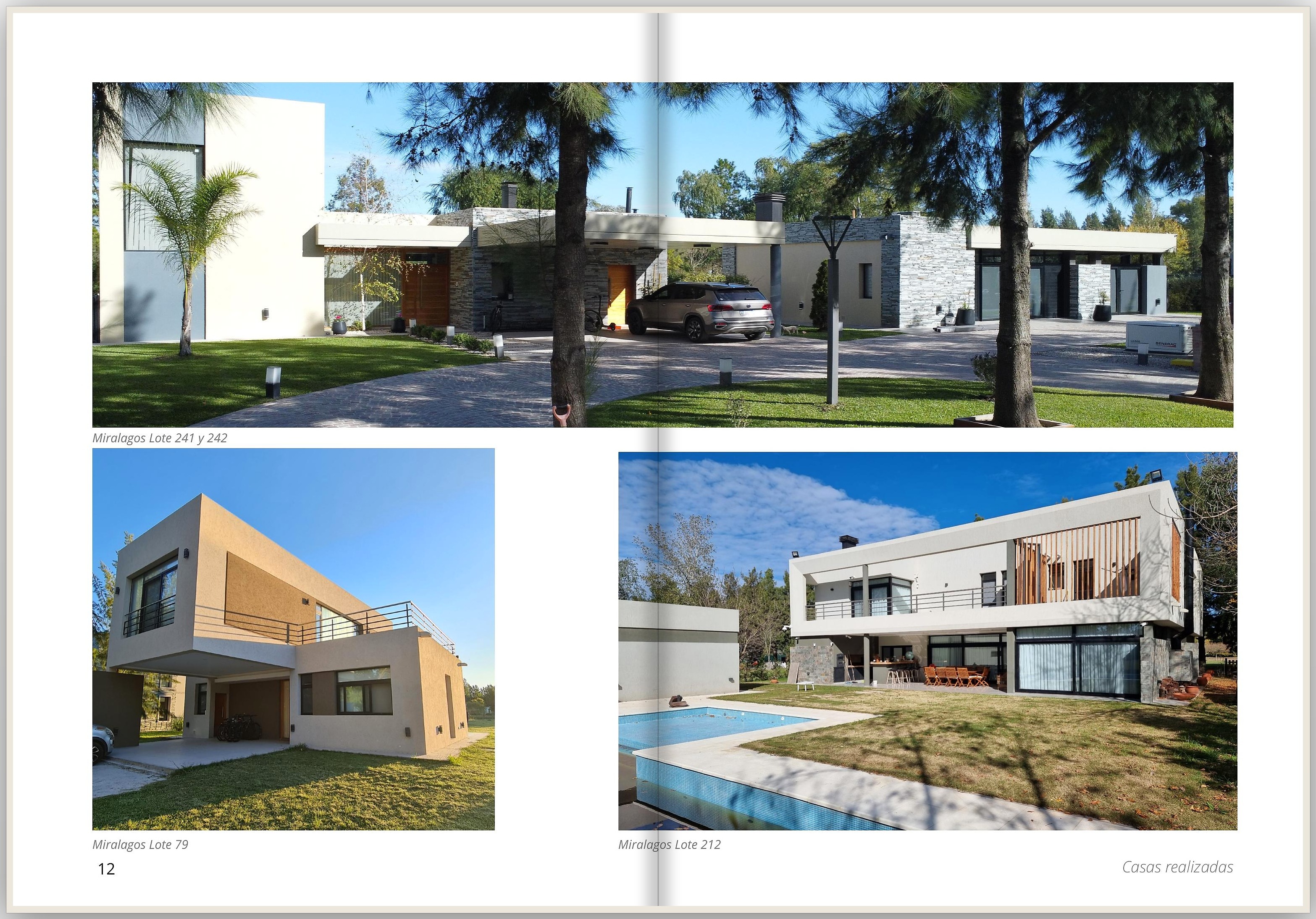 Doble página: casas del estudio